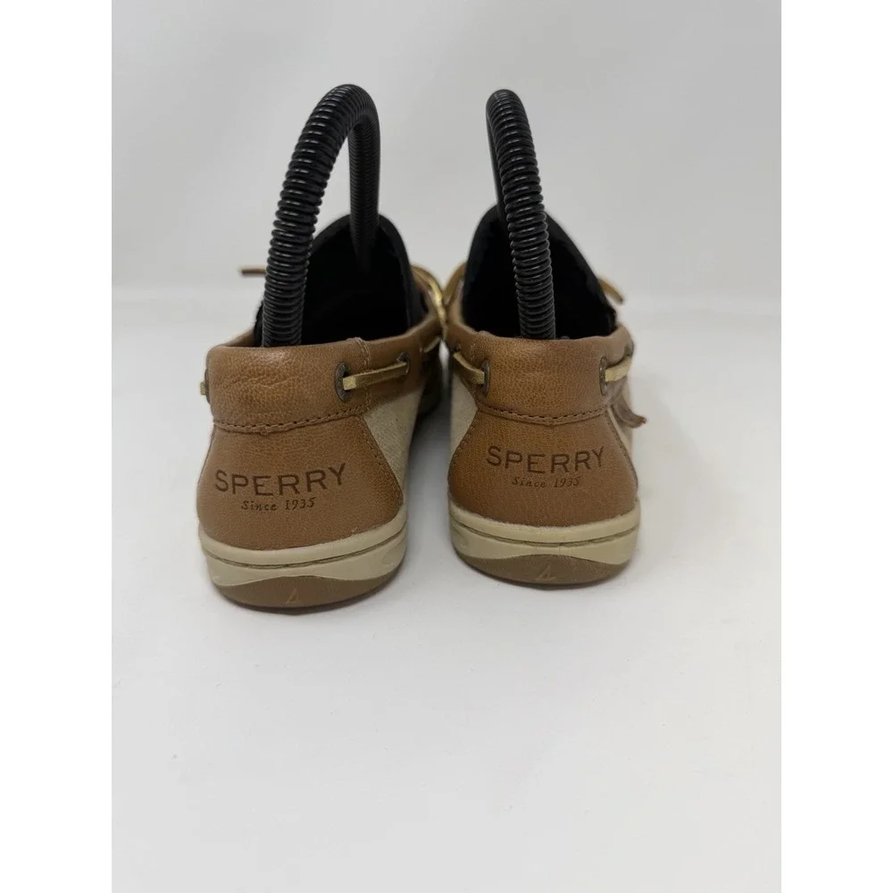 Sperry Top Sider Women Brown Tan‎ Leather Boat Shoes Size 6M STS97211